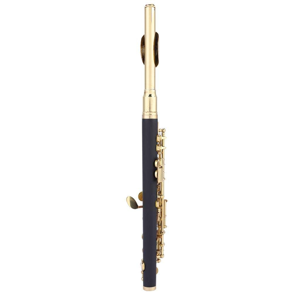 Piccolo flute in C key, Huairdum Piccolo Set with padded half-size flute for kids and adults, beginners and musicians (Golden)