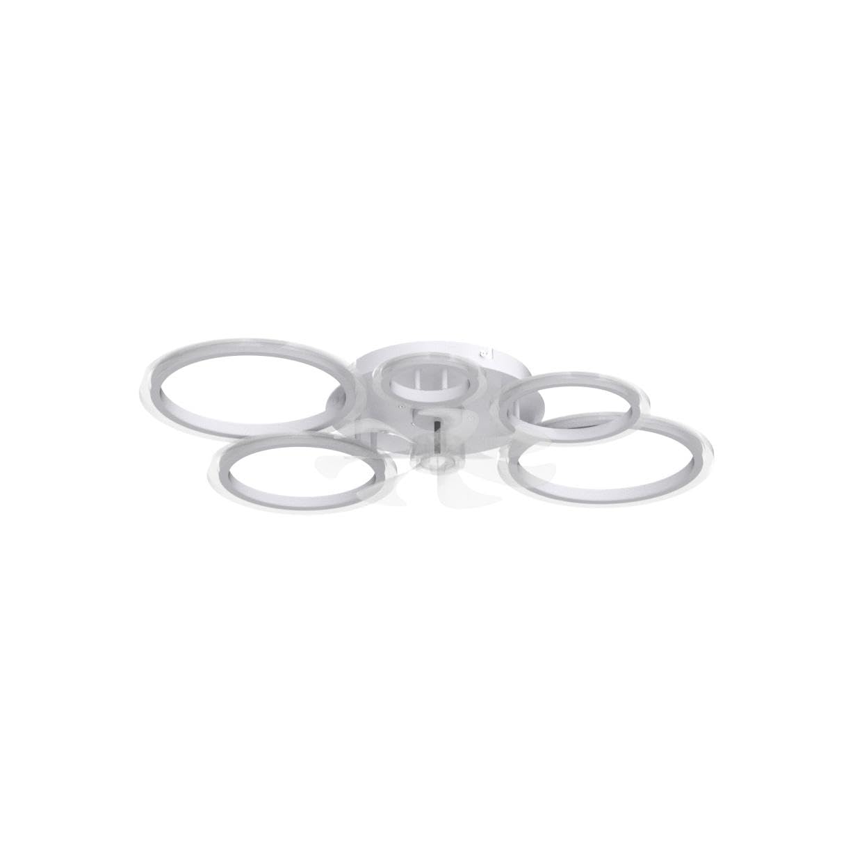 YUNZI Modern Ceiling Fan with Light, LED 72W Dimmable Ceiling Fan Light, Ceiling Fan Lamp for Living Room Bedroom Kitchen, 6 Speeds, White 100cm