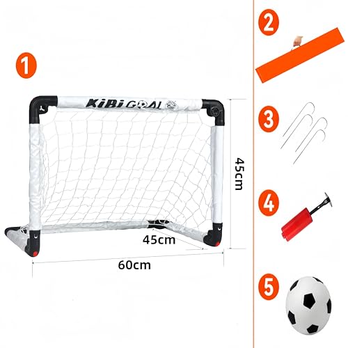 LZHDZQD Soccer Goal, Kids Soccer Goal Toy, Soccer Goals for Garden Kids, Foldable Soccer Goal for Indoor/Outdoor/Garden Soccer Toy (white 60x45 goal + soccer ball)