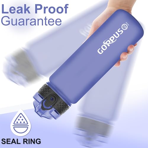 GOPPUS 500ml/17oz Kids Water Bottle Leakproof 0.5L, Sports Bottle for School, Hiking & Gym, 500ml with Straw, BPA-Free