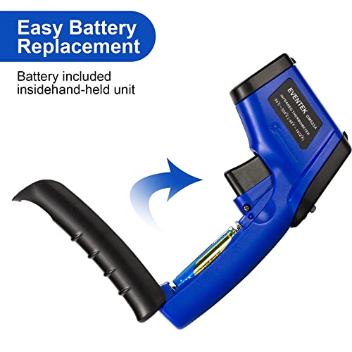 Infrared Thermometer Eventek, Gun LCD Color Display -58°F~1022°F (-50°C~550°C) Non-human Body Thermometer Including Meat Thermometer, for Cooking/Barbecue/Freezer/Industry
