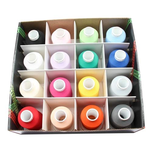 ACKERMANN Overlock Bulk Thread 16x 1,000m Box, 120 Weight, 100% Polyester