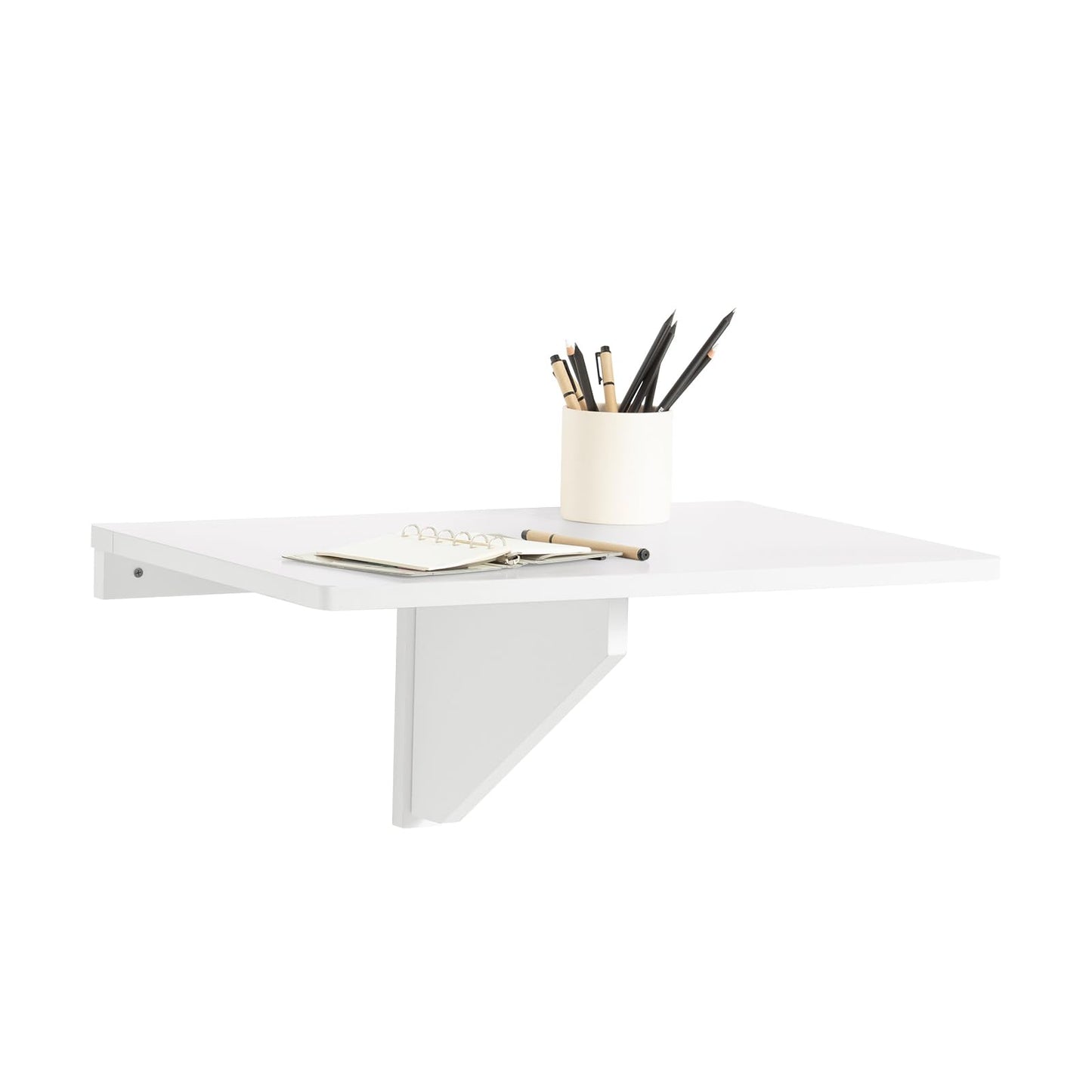 SoBuy Wall-mounted Folding Table Foldable Dining Table Compact Kitchen Table Space-saving Design Fold-down Table for Small Spaces Mounted Table 60x40cm White FWT03-W