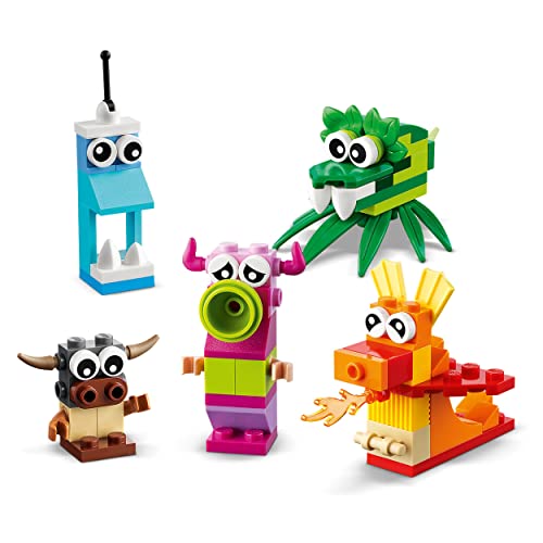LEGO Classic Creative Space Planets & Classic Creative Monster Creative Set Bricks, box with building blocks for kids aged 4+, construction toy 11017