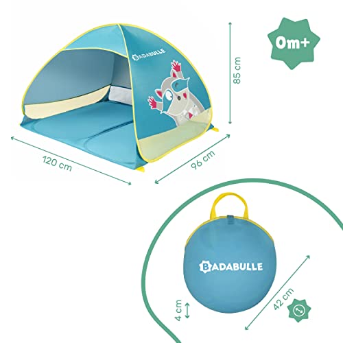 Badabulle Anti-UV Tent, Large Beach Shelter, High Sun Protection SPF 50+, Pop-Up System