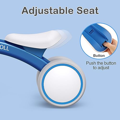 Umatoll Kids Balance Bike from 1 year, Toy for 12-24 months, Baby walking bike with basket for boys girls, Gifts for 1 year old birthday (Blue)