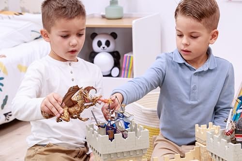 Papo 38938 Two-Headed Dragon, toy, gold, unisex kids, medium.