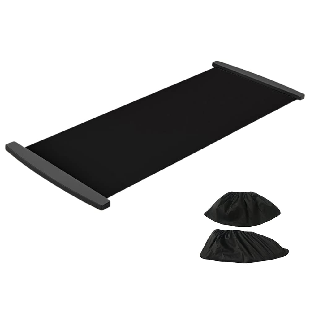 Slide Board with End Stoppers Extreme Slide Board Slide Shoes Shoe Cover Slimming Exercise Guide Mat Leg Work Training Fitness and Athletic