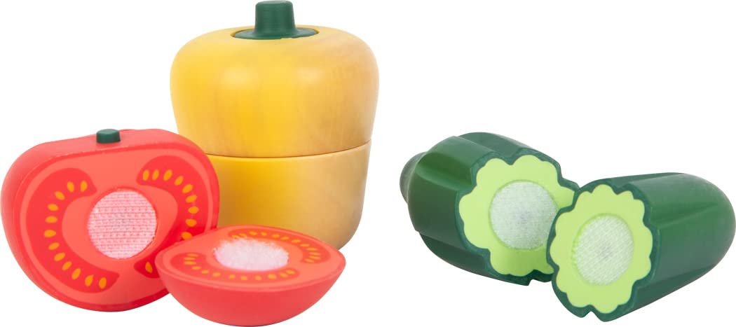 Small Foot cutting set vegetables "fresh" made of wood, food for children's kitchen, role play toy for ages 2 and up, 12329