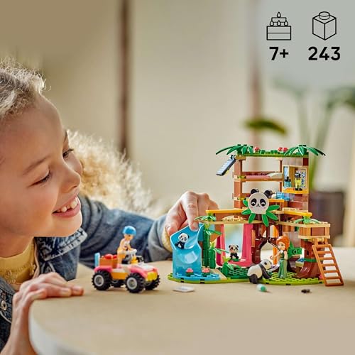 LEGO Friends Panda Care Station - Toy with treehouse, quad bike, 2 mini-dolls, and 3 panda figures - Creative set for girls aged 7 and up - 42648