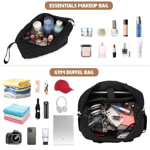Suweir travel bag weekender for women large duffel bag for men carry-on bag hospital bag delivery with shoe compartment gym travel bag with toiletry bag & laptop compartment for trips, sports, fitness