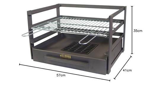 Imex El Zorro 71475.0 Grill drawer with galvanized grill, black, 57 x 41 x 35 cm.
