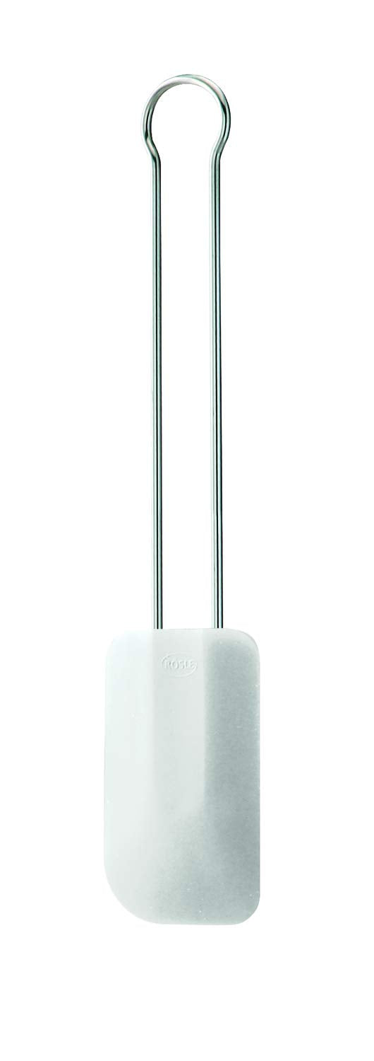 RÖSLE Potato Masher, Silver/Black & Dough Scraper, High-quality dough spatula for baking and cooking, durable silicone, white, 26cm, Stainless Steel 18/10, -30°C to +200°C, Dishwasher safe
