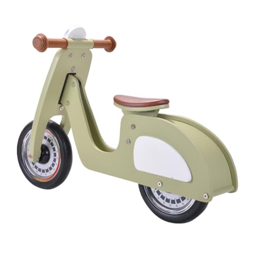 Bandits & Angels Italian Rider Balance Bike Wood Green from 2 years - For boys and girls - Green wooden balance bike - Ride-on retro scooter - Two-wheeler - Quiet wheels - Adjustable seat