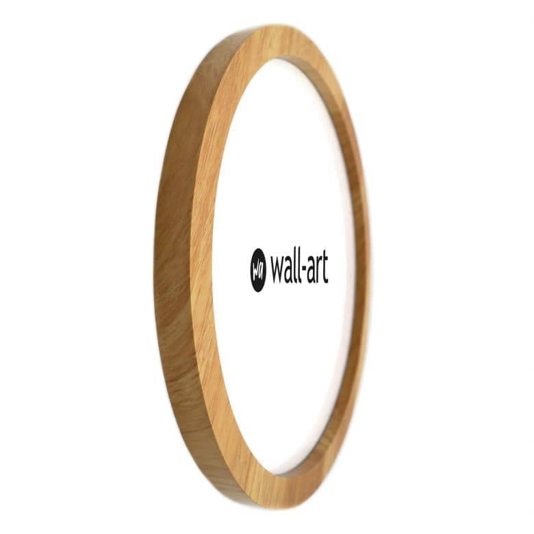 K&L Wall Art Round Wooden Picture Frame Natural for 30cm Ø Posters MDF Wood Frame Modern Living Room Hallway Round Wood Look