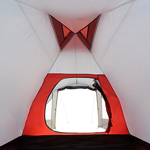 JUSTCAMP Camping tent Scott 4, with vestibule; Dome tent for 4 persons (double-walled) - gray