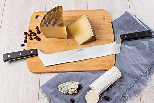 Arcos Universal Professional Cheese Knife 290mm with 2 handles, made of stainless steel and Polyoxymethylene handle, dishwasher safe, color black