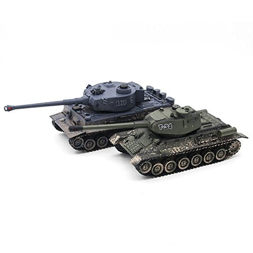 s-idee® 99824 2 x Battle Tanks 1:28 with integrated Infrared Combat System 2.4 GHz RC remote controlled, Tank, Tracked Vehicle, IR firing function, Sound, Light, New, 1:24, Firing Sound, Lighting