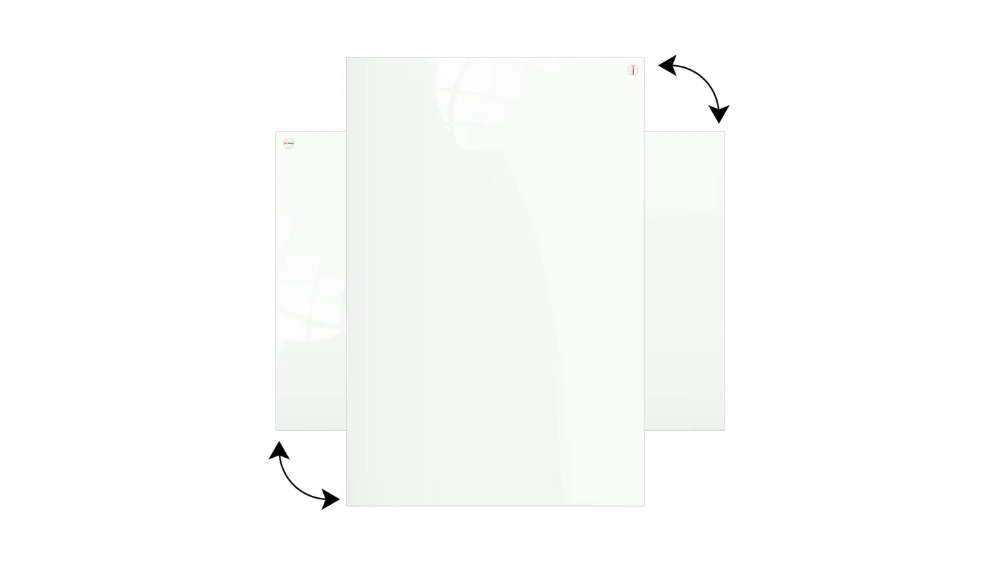 ALLboards Glassboard Magnetic White 100x80cm, Frameless, Glass Writing Board, Magnetic Board, Tempered Glass