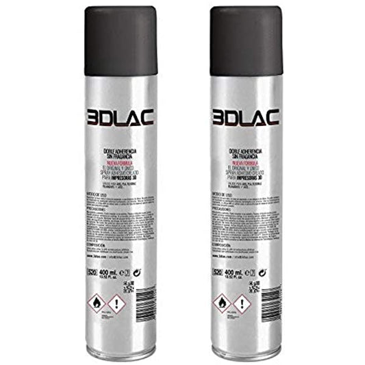 3DLAC spray adhesive for perfect adhesion on the print bed of 3D printers, 2x 400ml.