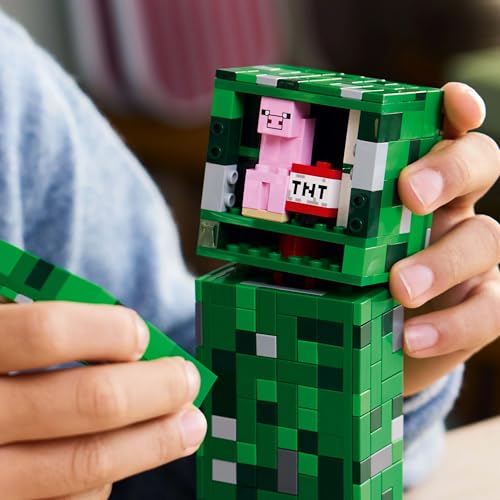 LEGO Minecraft The Creeper - Gamer Toy - Moving Action Figure - Interactive playset with TNT element - Kids DIY decor - Gaming gift for boys, girls & teens ages 10+ - 21276