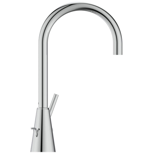Ideal Standard BC195AA Ceraline basin mixer tap with pop-up waste, high spout, 360° swivel spout, bathroom faucet, basin mixer tap, water-saving, chrome