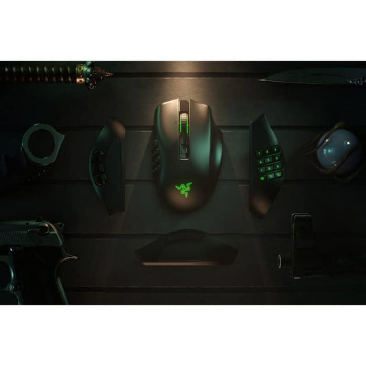 Razer Naga Pro - Modular wireless gaming mouse with interchangeable side panels for MMO, MOBA, and FPS games on PC/Mac (HyperSpeed Technology, 19 + 1 programmable buttons) Black