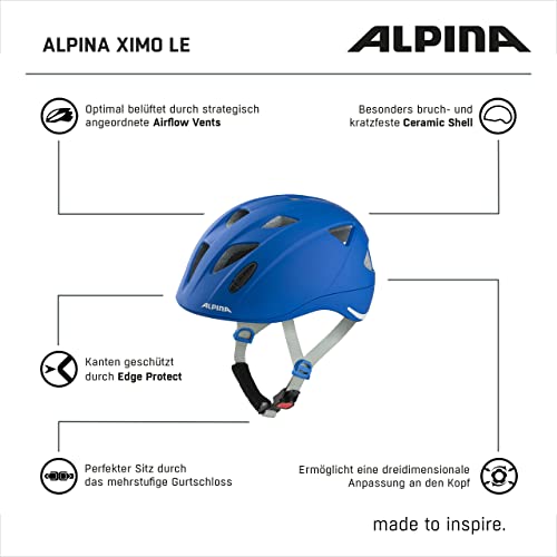 Alpina children's bicycle helmet, blue mat, 49-54 cm.