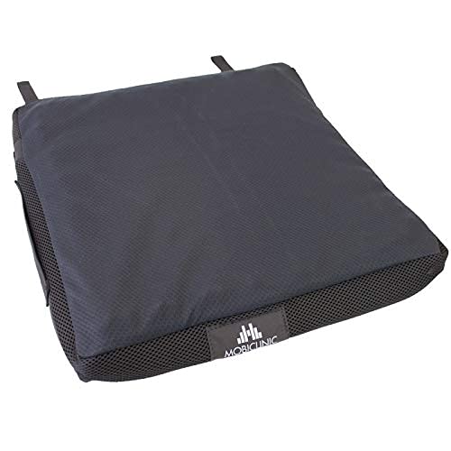 Mobiclinic® Q-air anti-decubitus seat cushion, European brand, ergonomic orthopedic cushion, wheelchair air cushion, 1 valve, 45 x 40.6 cm.
