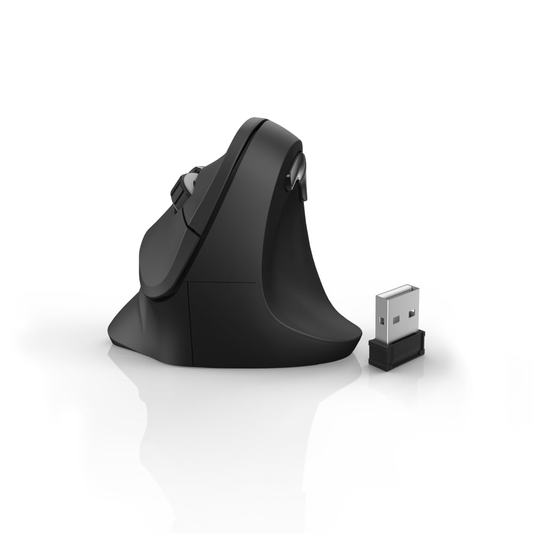 Hama wireless mouse ergonomic (Vertical mouse without cable for right-handers, wireless optical sensor mouse 1000/1400/1800dpi) black 00182699