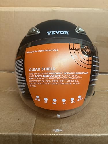 VEVOR Motorcycle Helmet Motocross Helmets 3/4 Face Size S, ABS Helmets with Bluetooth Communication & Interchangeable Visor, ECE Approved Comfortable Motocross Helmet, for Teens & Adults in Black.