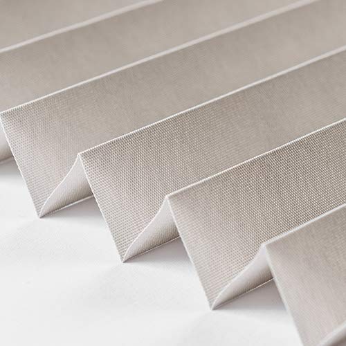 Home-Vision® Premium pleated blind without drilling with easy-fix clamp blinds for windows indoors (Grey W40cm x H120cm) Easy-fix clamp brackets blackout opaque sun protection blinds for windows & doors
