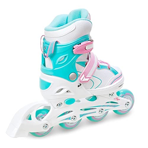 RAVEN 2in1 Ice Skates Inline Skates for Kids Girls adjustable (Lia Mint, 30-33 (18.5cm-20.5cm))