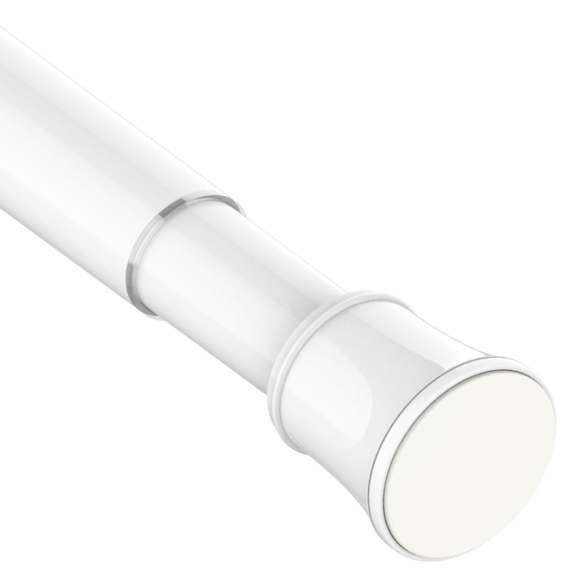 Curtain rod without drilling. Extendable telescopic rod for shower curtain, adjustable for cabinets, windows, wardrobe. 1 piece, white, 110-205 cm.