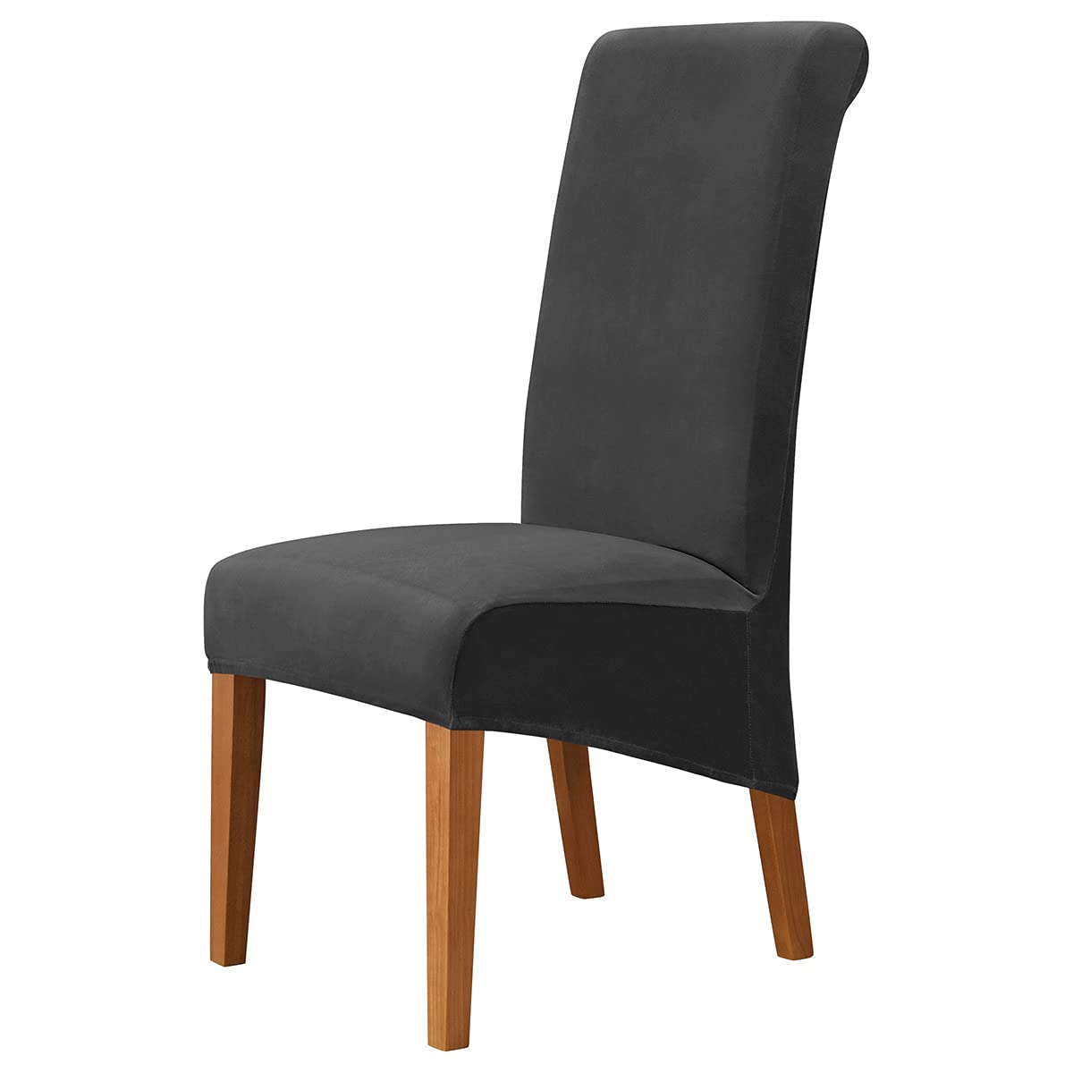 Ruucy Chair Covers Velvet XL 4 Pack, Stretch Chair Cover for Dining Chairs, Washable Armchair Cover Universal Chair Slipcover for Dining Room, Hotel, Banquet, Wedding, Party (Black)