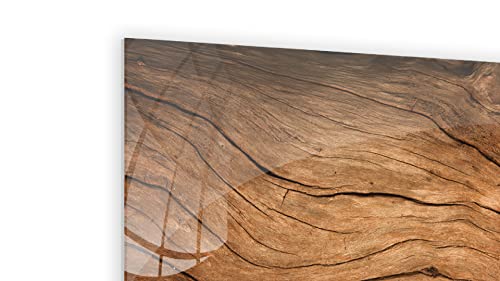 ALLboards glass magnetic board OLD WOOD CRACKED WOOD 60x40cm glass picture memo board made of glass glass panel with motif magnetic wall for writing magnetic board wall decoration wall art