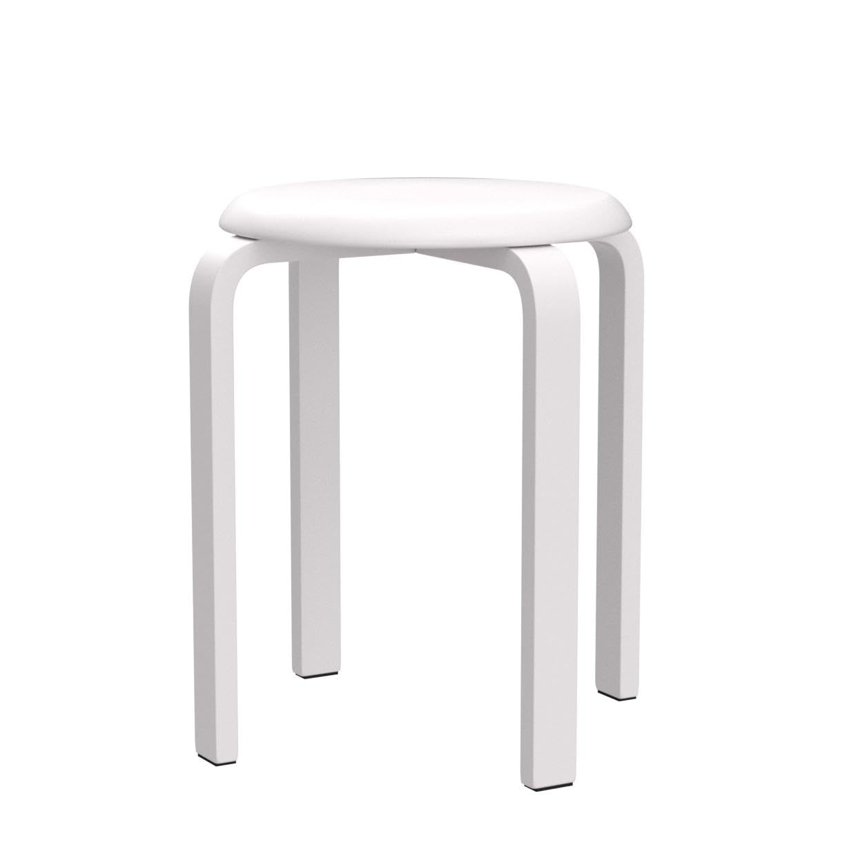 IBUYKE 4-piece dining stool set, wooden stackable chair with non-slip mat, stackable stool for classroom, your kitchen, dining, or home pub area White RF-717-4