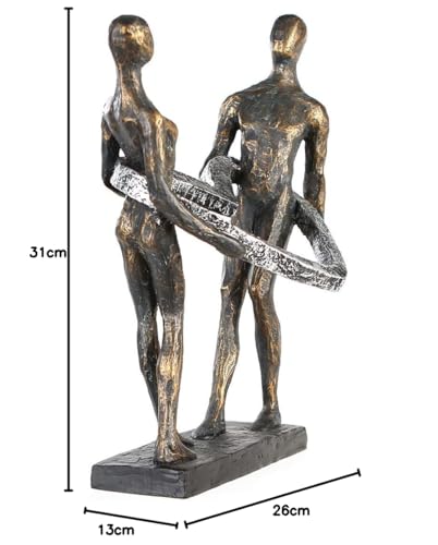 Casablanca - Decorative sculpture figure Connected - made of poly bronze-colored couple H 31 cm