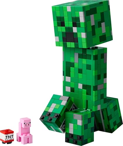 LEGO Minecraft The Creeper - Gamer Toy - Moving Action Figure - Interactive playset with TNT element - Kids DIY decor - Gaming gift for boys, girls & teens ages 10+ - 21276
