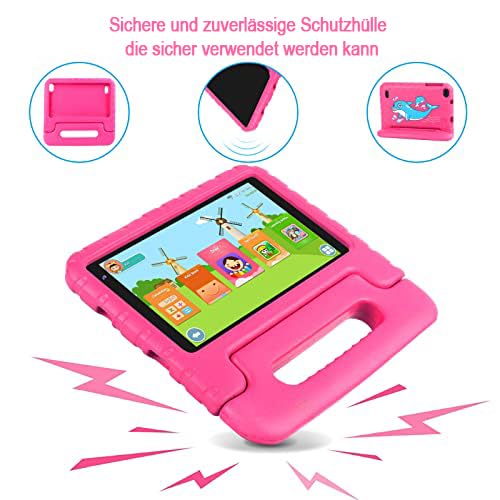 AOCWEI 13 Android Tablet 7-inch, 7GB RAM 64GB ROM/TF 512GB, Parental Control, Education + Games, Dual Camera| WiFi6| BT5.0| Tablet with Case (Rose)