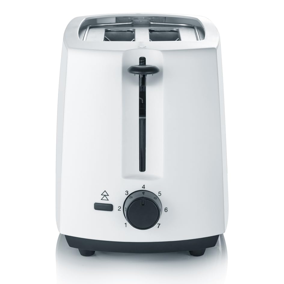 SEVERIN Automatic Toaster with roll attachment, high-quality, with crumb tray, 700 W power, white/black, AT 2286