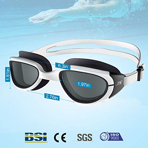 ZIONOR swimming goggles, G8 comfort anti-fog goggles for men and women, UV protection, mirror/clear lens, adjustable strap, professional goggles for adults and teenagers.