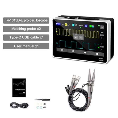 SURLABA Digital Tablet Oscilloscope, Touchscreen oscilloscope 100MHz bandwidth with 2 channels, 1GSa/s sampling rate, 240kbit storage depth, trigger mode Auto/Normal/Single for DIY, home use.