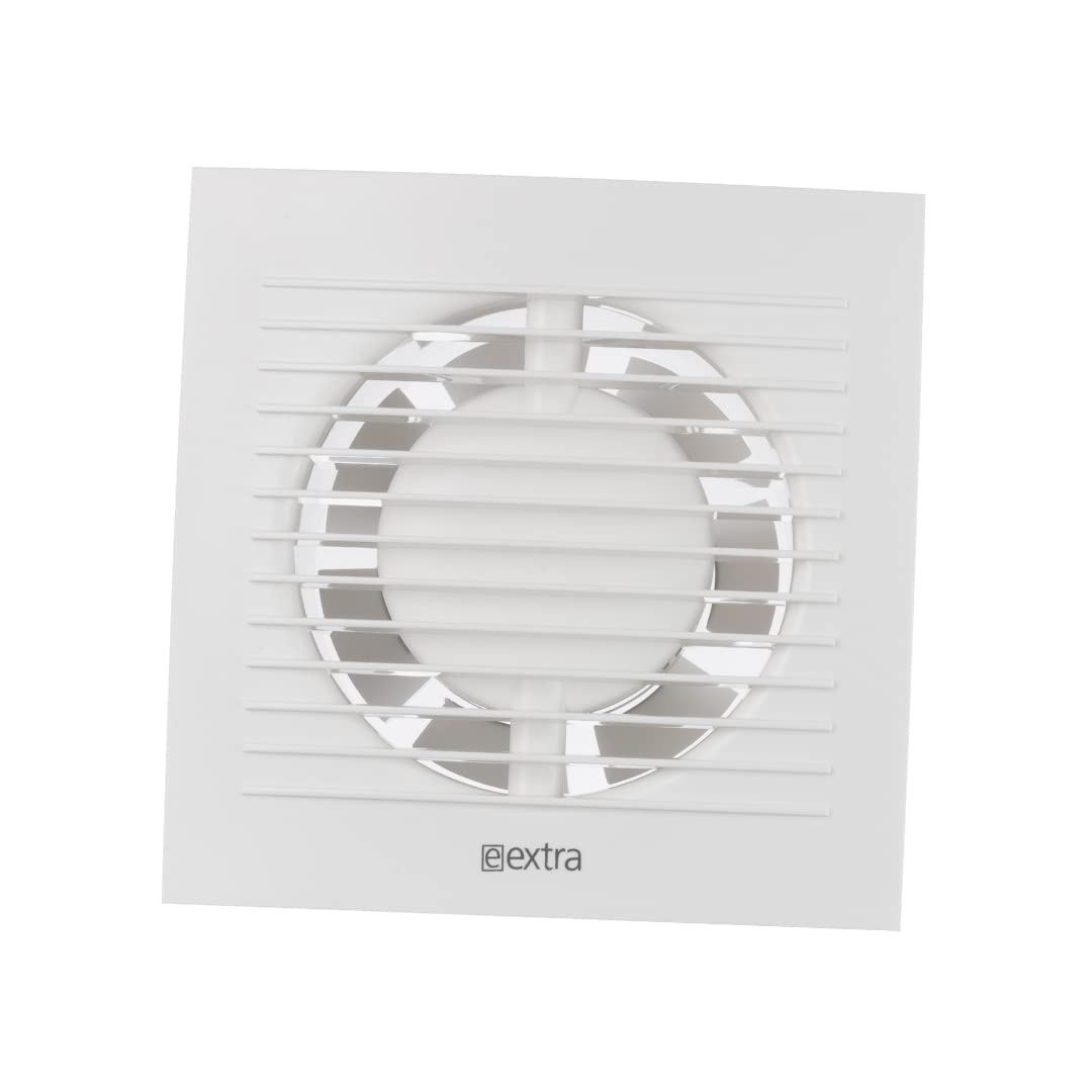 EUROPLAST Ø 100mm bathroom fan with humidity sensor and timer. Quiet ventilation - made of plastic - White.
