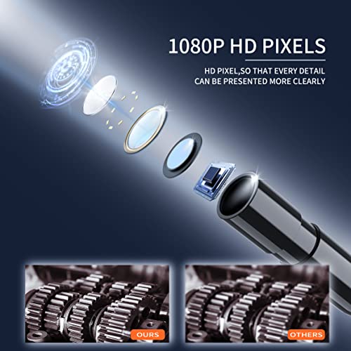 Daxiongmao Endoscope, 11 cm (4.3 inch) endoscope camera with light, IP67 waterproof, 1080 HD inspection camera, snake camera, 5m endoscope camera, gadgets for men.
