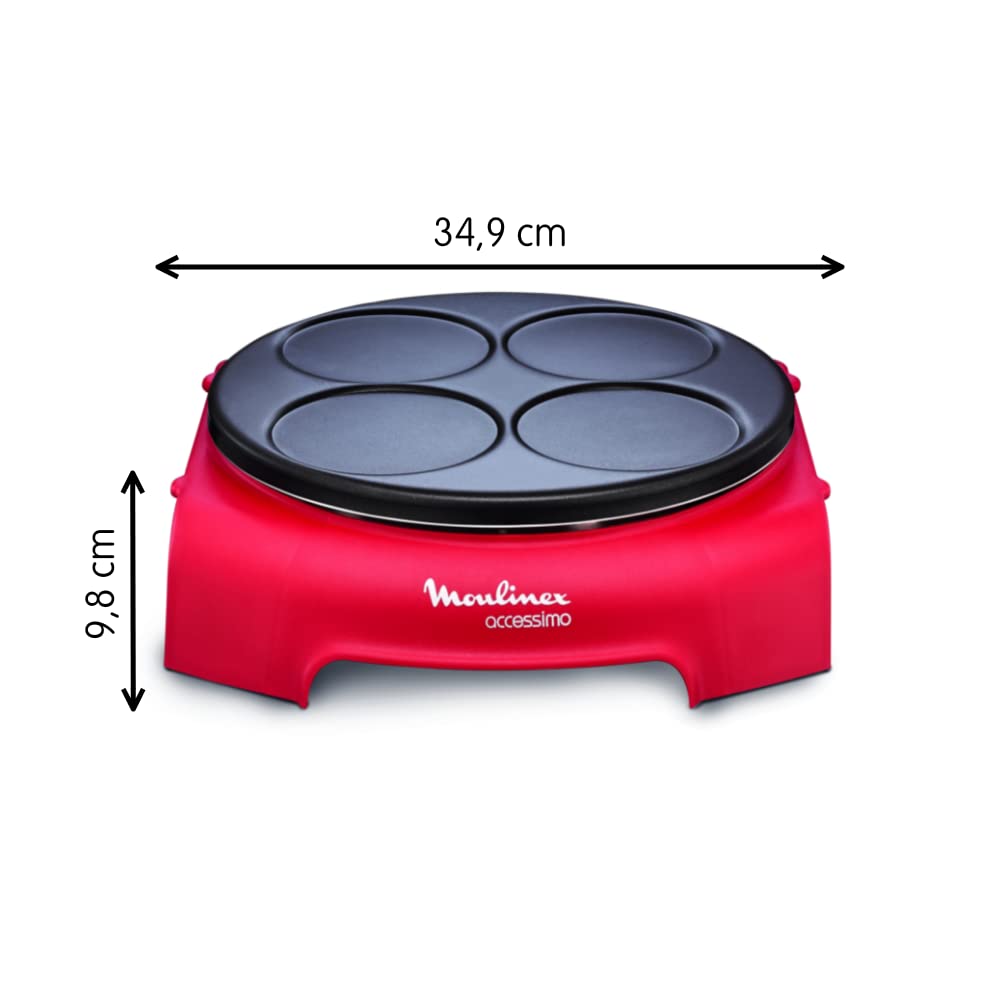 Moulinex Accessimo PY312511 Party Crepe Pancake Set, non-stick coating, thermoplastic insulation system, thermoplastic, Red