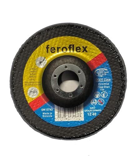 100 pieces of Feroflex® professional quality flap discs flap discs grinding discs grinding mop wheels 125 mm grit 40