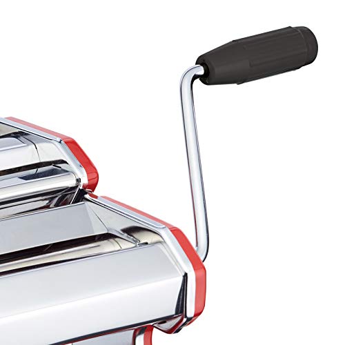 KitchenCraft World of Flavours Stainless Steel Pasta Machine with Gift Box - Red Pasta Maker.