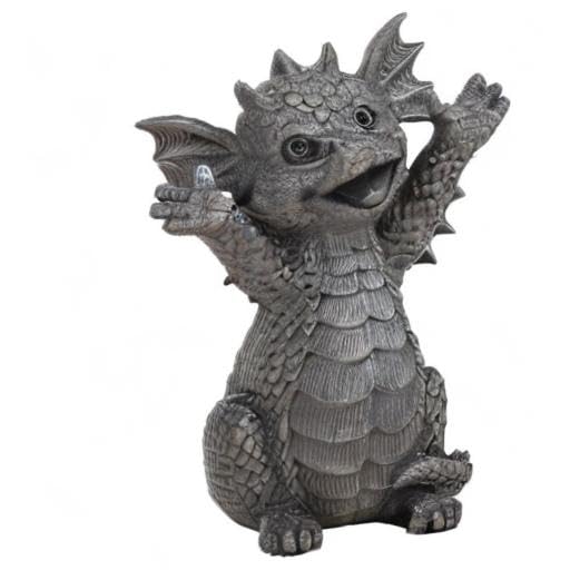 Pacific Giftware Garden Figurine Happy Dragon 13.5 cm - Garden Dragon Fantasy Decor Statue
