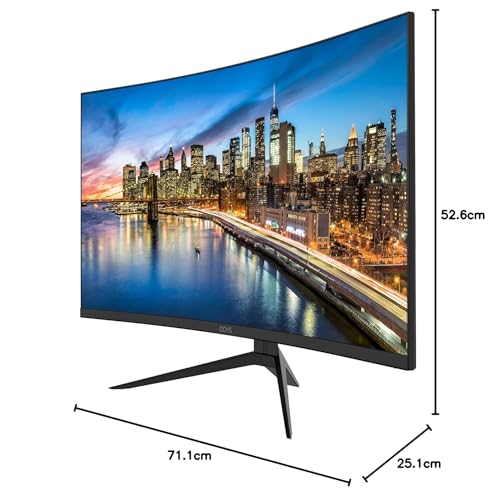 Odys XP32 80cm (32") WQHD Curved Monitor (2,560x1,440 pixels, 165Hz, 1ms response time, AMD FreeSync, NVIDIA G-Sync compatible, blue light reduction, HDMI, Display Port,) black